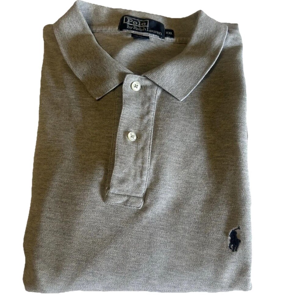Polo Ralph Lauren Men's 2XL Gray Classic Fit Pony Long Sleeve Polo Casual Shirt